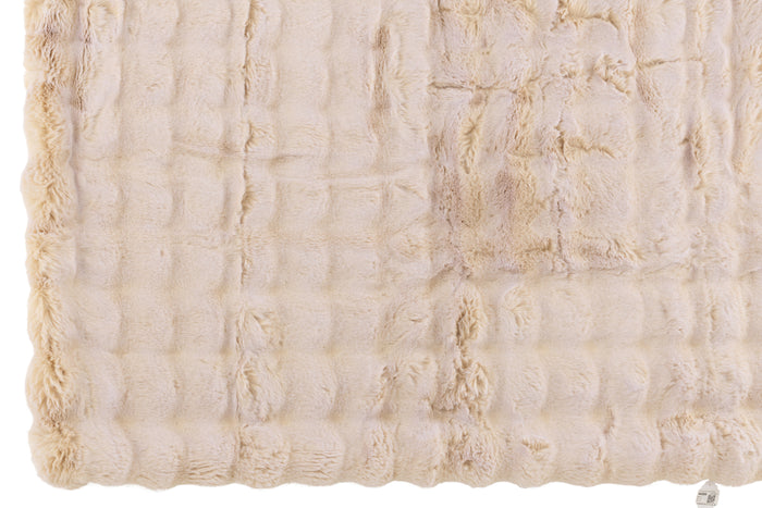 J-line - Plaid Wave Polyester Crème - 180x130x2cm