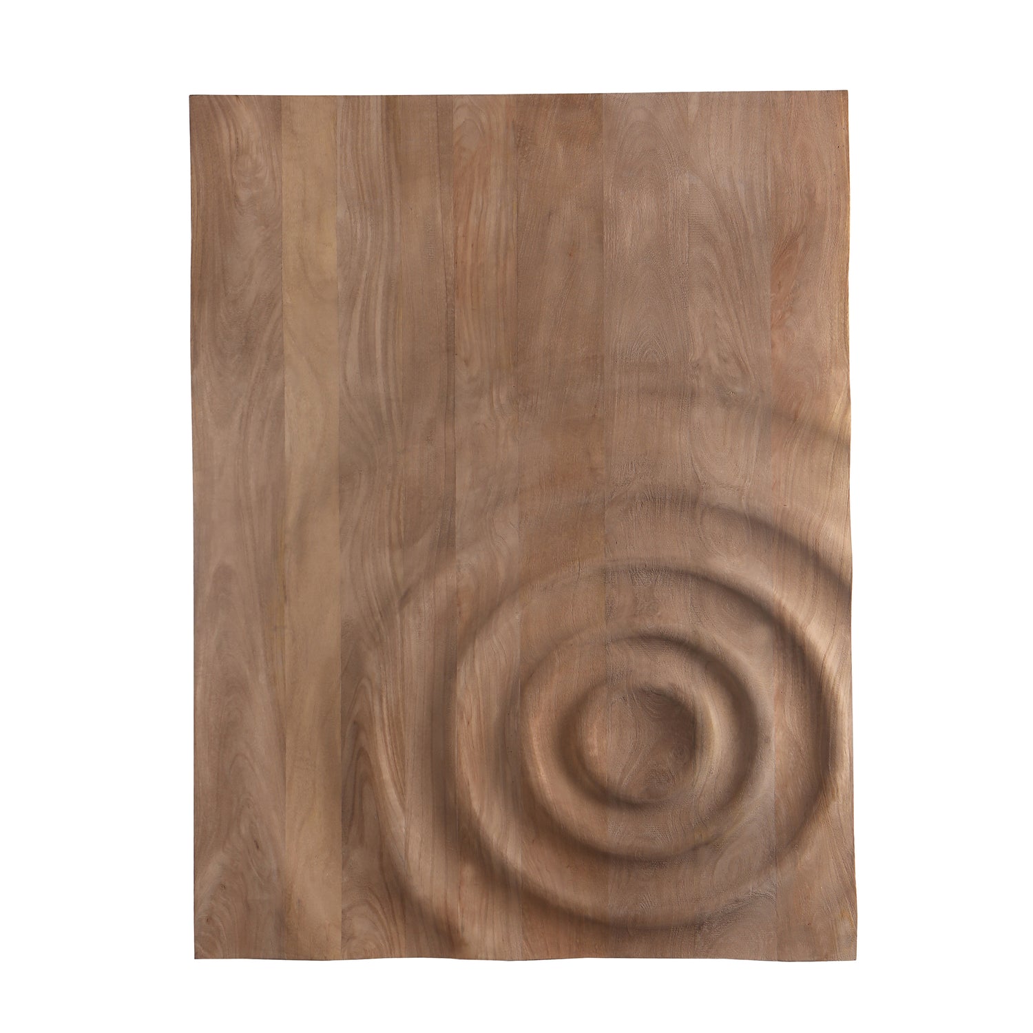 PTMD Mattin Natural Mango Wood Circle Wall Panel Rect