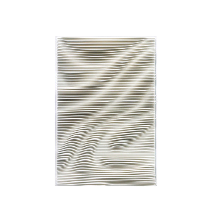 PTMD Aleishia White Rect Mdf Wallpanel Wavy Design