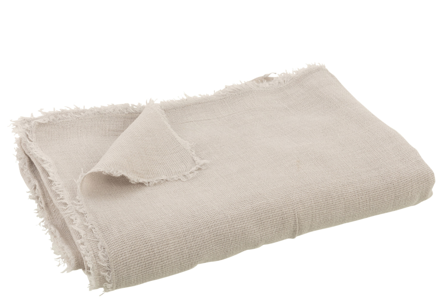 J-line - Plaid Effen Katoen|linnen Grijs - 200x150x0.5cm