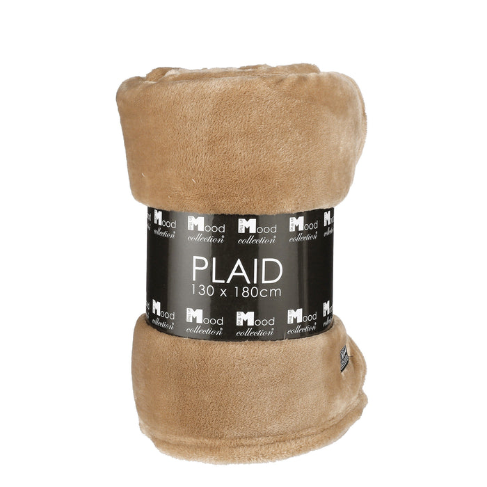 Mica Decorations Famke Fleece Plaid - 180 x 130 cm - Lichtbruin