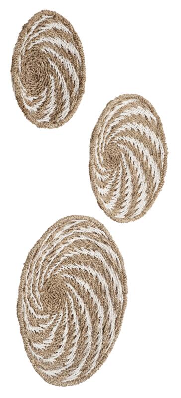 MUST Living Wall panel Whirl WHITE, set of 3,Ø41x11 cm | Ø51x13 cm...