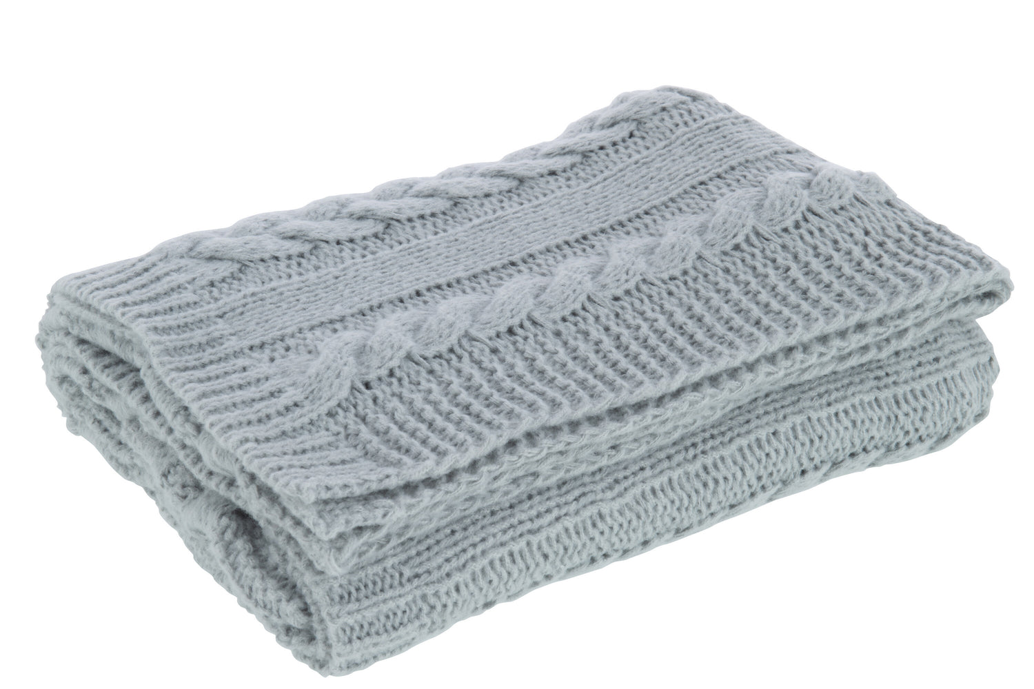 J-line - Plaid Twist Polyester Grijs - 130x180x3cm