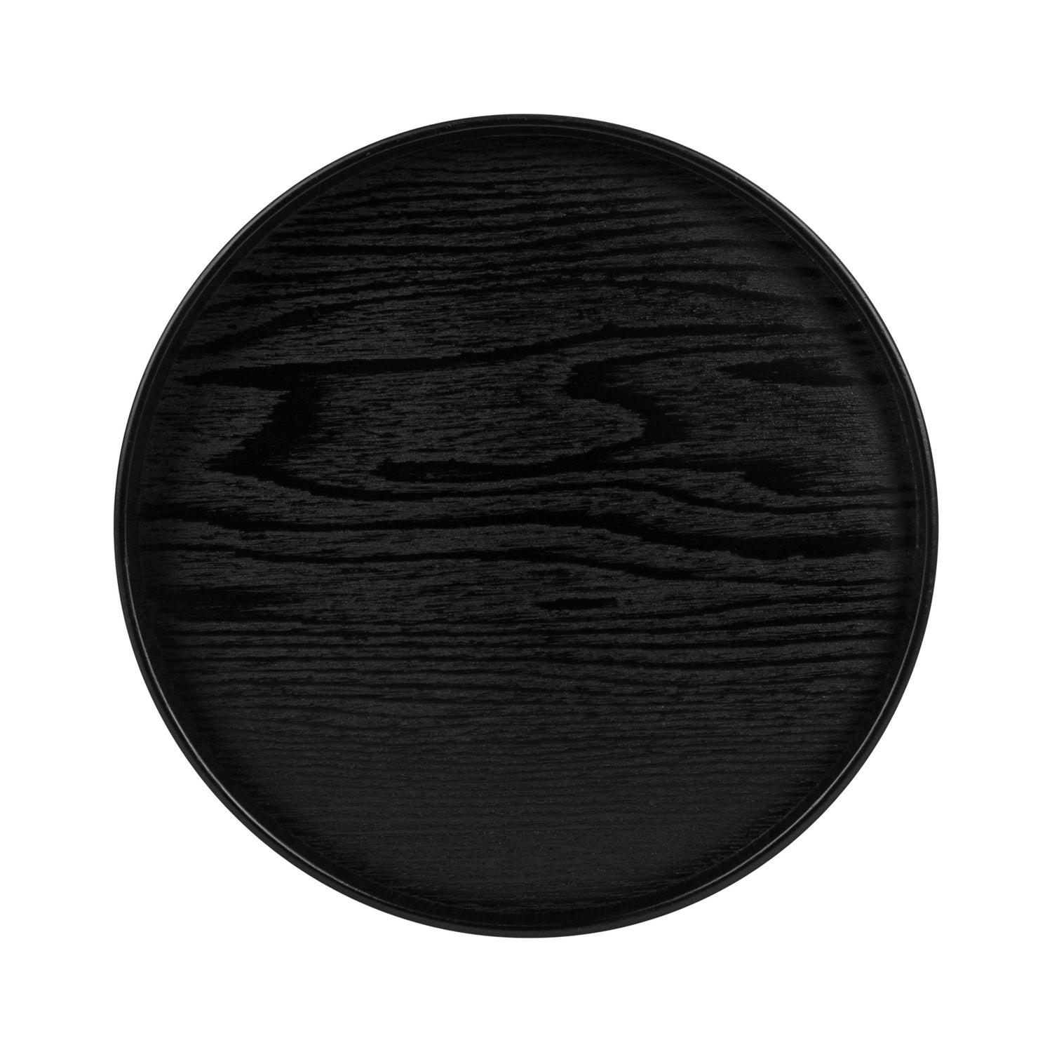 QUVIO Houten dienblad rond - Maat XL - Diameter 33 cm - Zwart