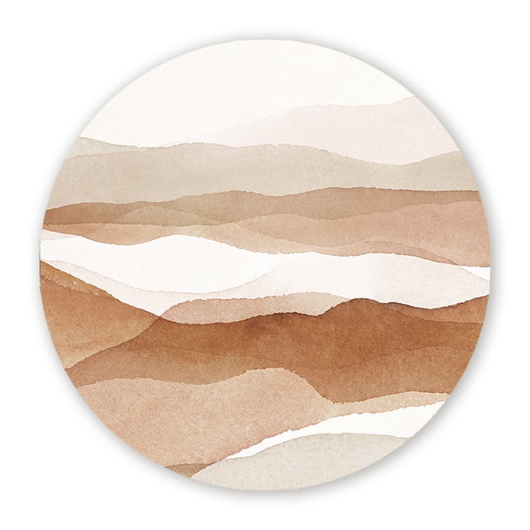 Wandcirkel Abstracte Bergen No2