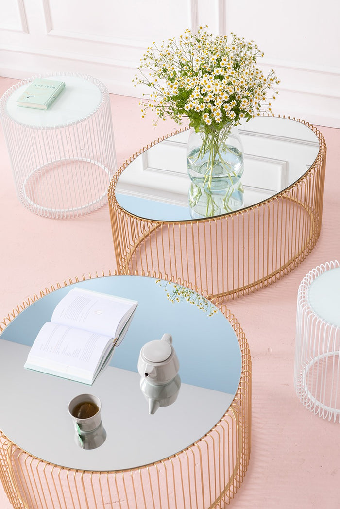 Salontafel Wire Uno Messing Ø80cm Kare Design