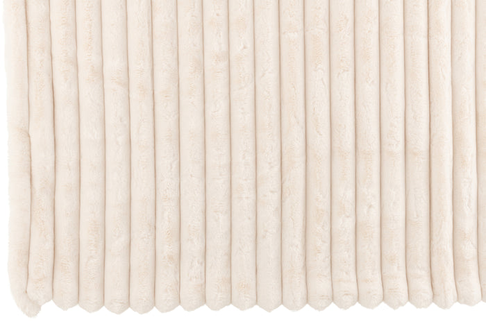 J-line - Plaid Large Corduroy Polyester Wit - 180x130x2cm