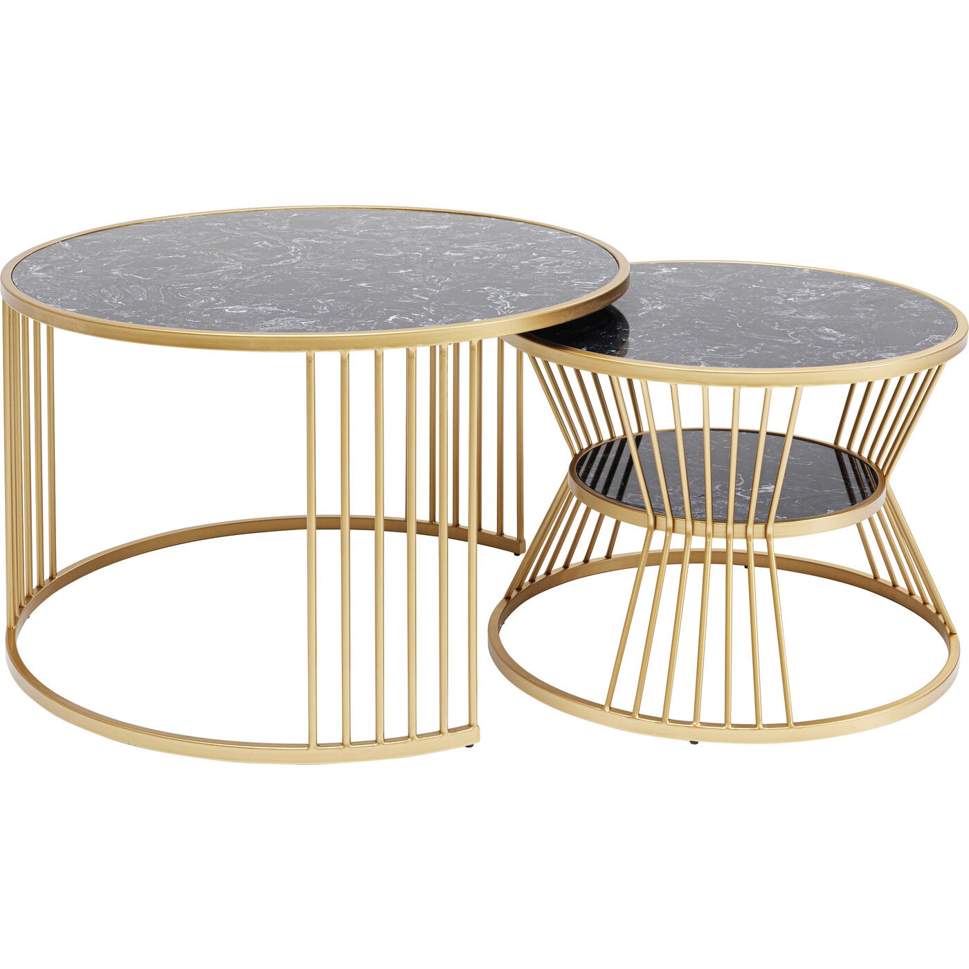 Salontafel Roma (2|Set) zwart goud Kare Design