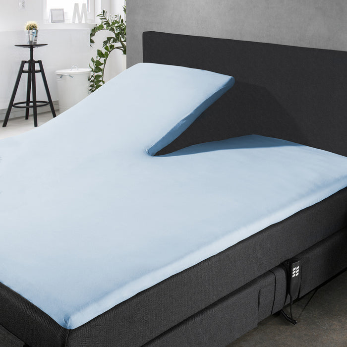 Eleganzzz Splittopper Hoeslaken Jersey Katoen Stretch - licht blauw