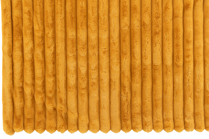 J-line - Plaid Large Corduroy Polyester Oker - 180x130x2cm