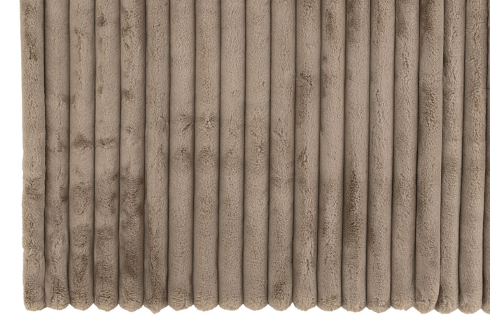 J-line - Plaid Large Corduroy Polyester Taupe - 180x130x2cm