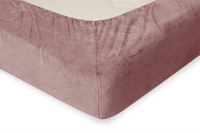 Eleganzzz Hoeslaken Flanel Fleece 35cm Hoekhoogte - old rose