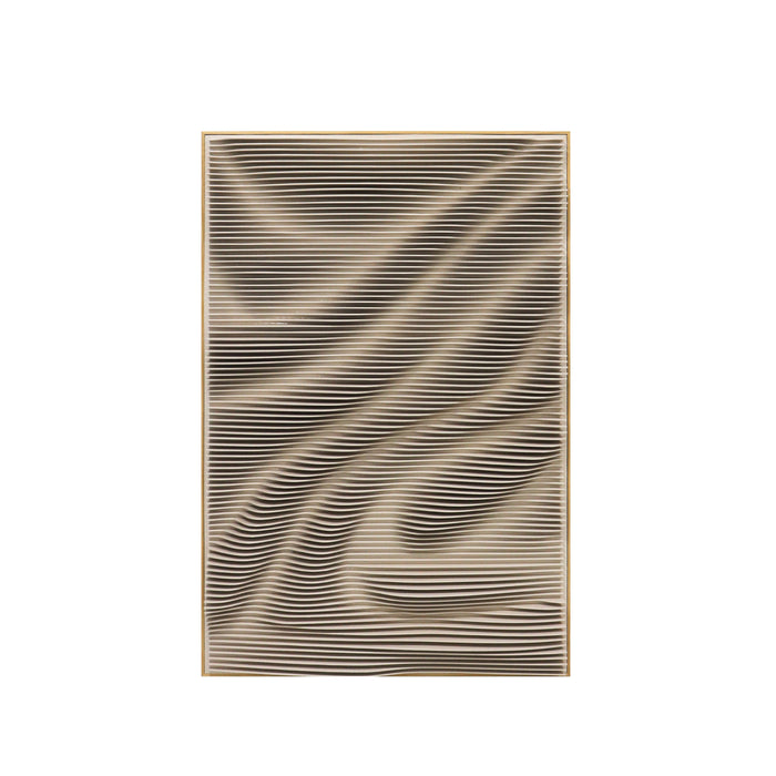 PTMD Aleishia Cream Rect Mdf Wallpanel Wavy Design