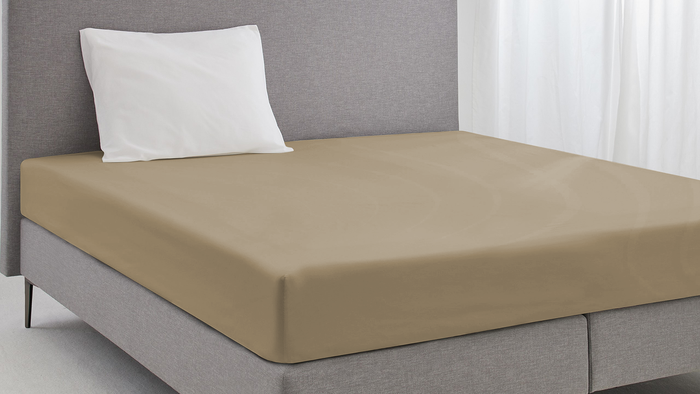 Eleganzzz Hoeslaken Katoen Perkal 35cm Hoekhoogte - zand