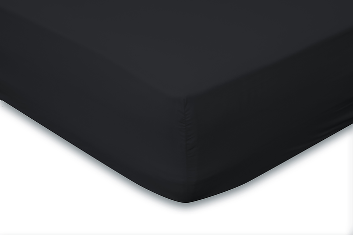 Eleganzzz Hoeslaken Katoen Perkal 35cm Hoekhoogte - zwart