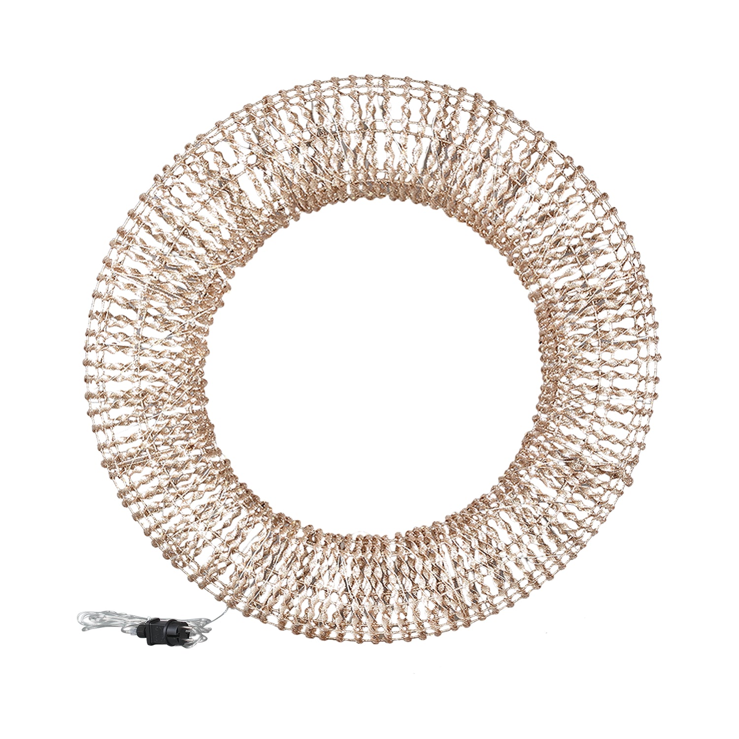 PTMD Hibba Bronze PE wreath iron frame LED lights L