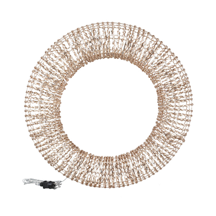 PTMD Hibba Bronze PE wreath iron frame LED lights L