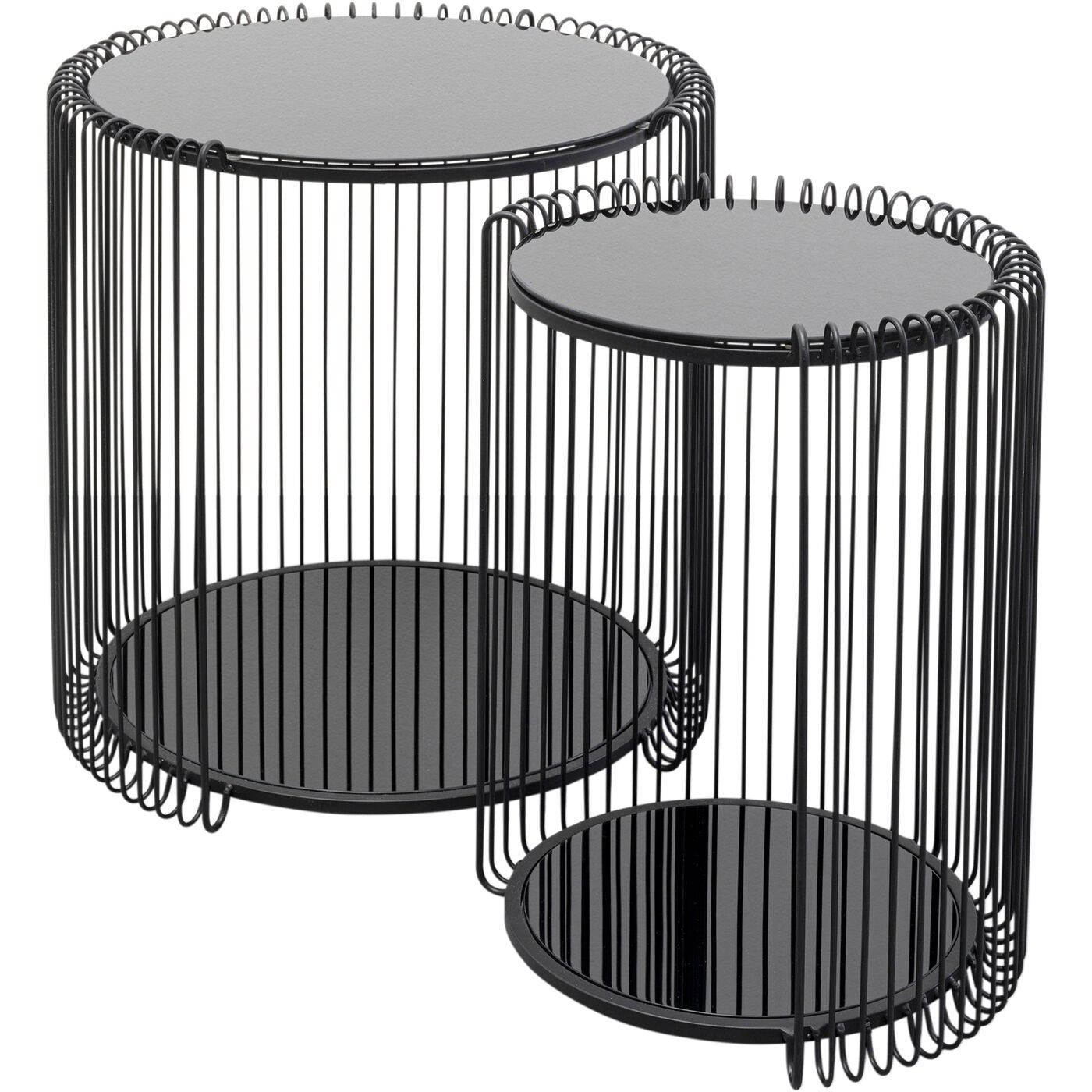 Bijzettafel Wire Double zwart (2|Set) Kare Design