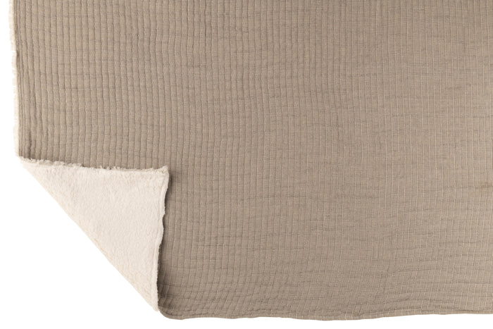 J-line - Plaid Strepen Stiksel Katoen|polyester Grijs - 180x130x1cm