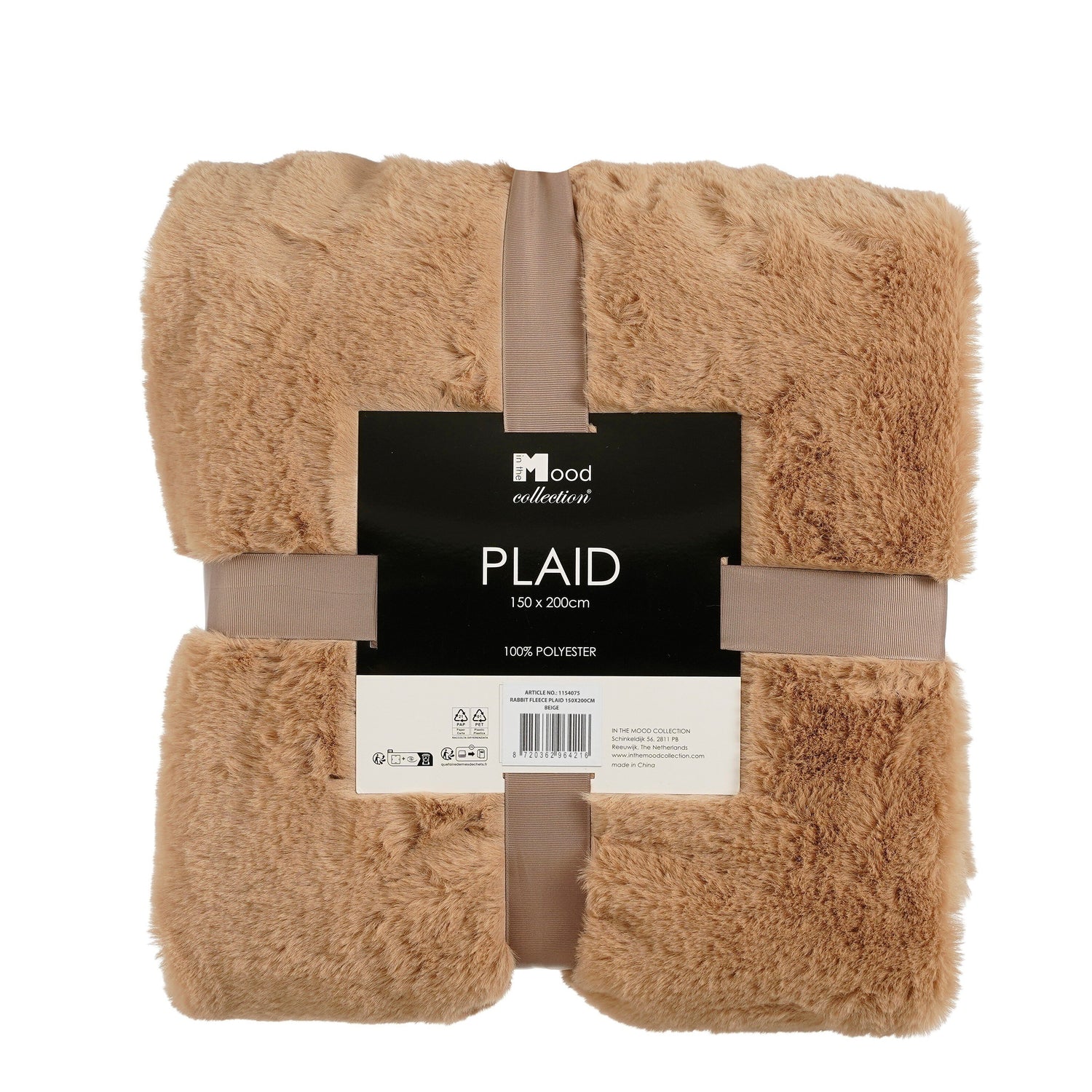 Mica Decorations Bronte Fleece Deken - L200 x B150 cm - Beige