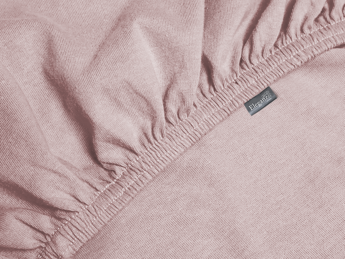 Eleganzzz Hoeslaken Jersey Katoen Stretch 35cm Hoge Hoek - light pink