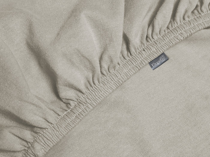 Eleganzzz Splittopper Hoeslaken Jersey Katoen Stretch - mushroom