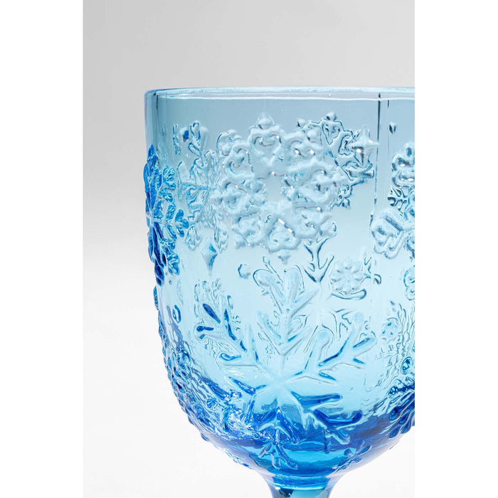 Kare Design Ice Flowers Wijinglazen blauw 6st