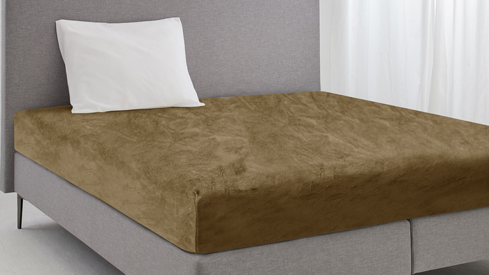 Eleganzzz Hoeslaken Flanel Fleece 35cm Hoekhoogte - gold