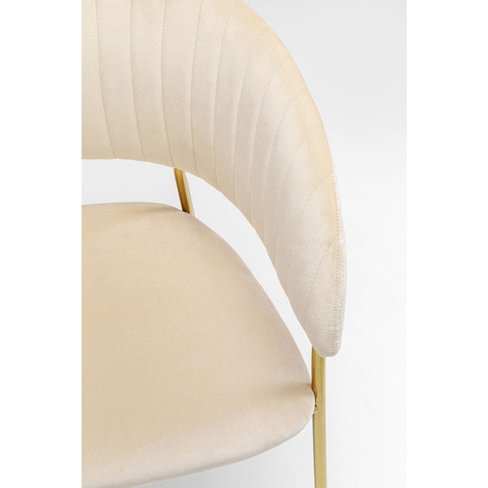 Kare Design Belle stoel armleuningen - fluweel - creme