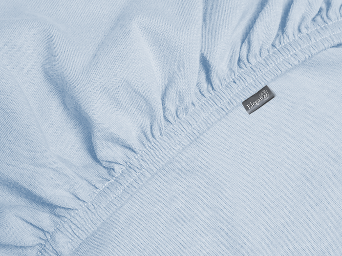 Eleganzzz Hoeslaken Jersey Katoen Stretch 35cm Hoge Hoek - licht blauw