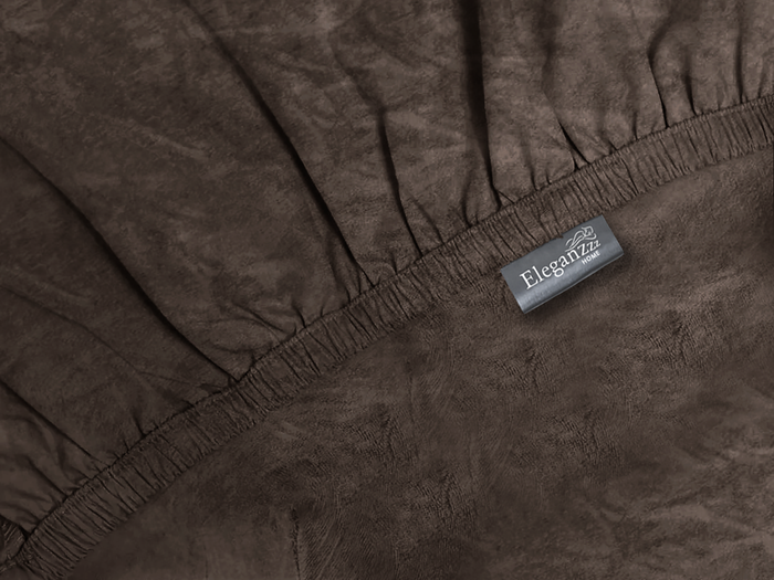 Eleganzzz Hoeslaken Flanel Fleece 35cm Hoekhoogte - brown