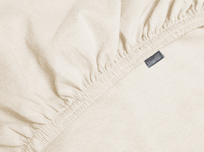 Eleganzzz Hoeslaken Jersey Katoen Stretch 35cm Hoge Hoek - ecru