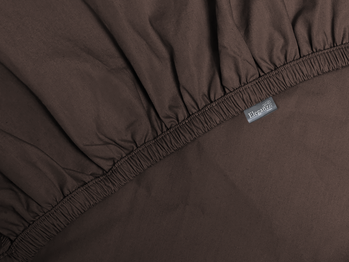 Eleganzzz Hoeslaken Katoen Perkal 35cm Hoekhoogte - bruin