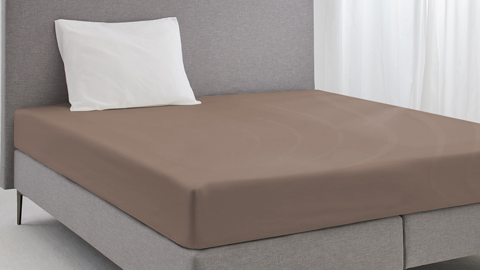 Eleganzzz Hoeslaken Katoen Perkal 35cm Hoekhoogte - taupe