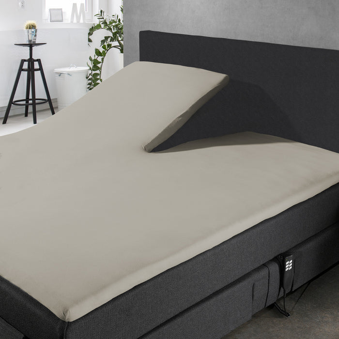 Eleganzzz Splittopper Hoeslaken Jersey Katoen Stretch - mushroom