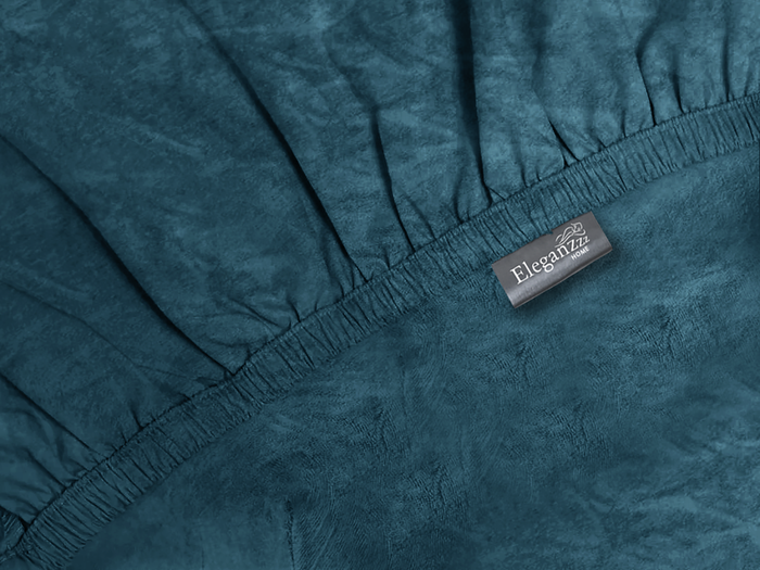 Eleganzzz Hoeslaken Flanel Fleece 35cm Hoekhoogte - steel blue