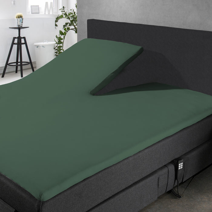 Eleganzzz Splittopper Hoeslaken Jersey Katoen Stretch - dark green