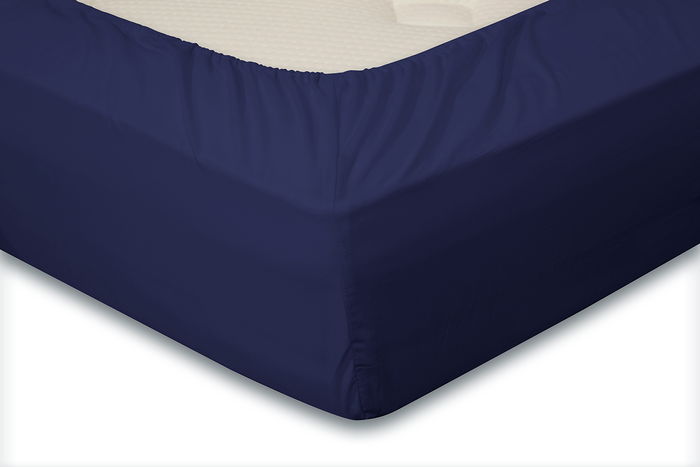Eleganzzz Hoeslaken Katoen Perkal 35cm Hoekhoogte - donker blauw