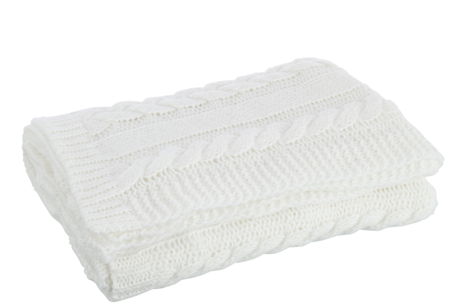 J-line - Plaid Twist Polyester Wit - 130x180x3cm