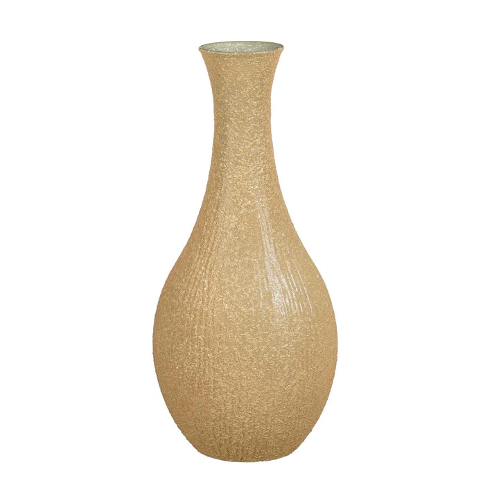 Mica Decorations Vaas Dix - 34x34x75 cm - Gerecycled glas - Beige