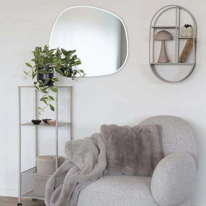 QUVIO Wandrek Owen - Ovaal - Staal - Grijs