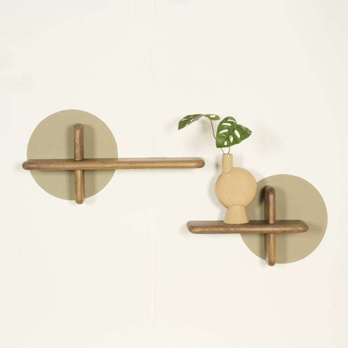 Wandrek Foggia Bruin - Hout - 60x27x14cm (BxHxD)