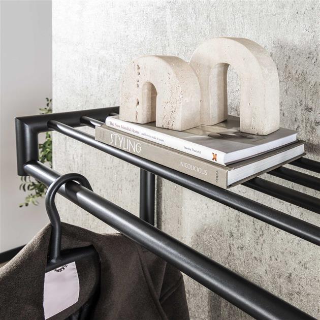 Hoyz Collection - Kapstok 20 Haaks Roede Ronde Buis - Donkergrijs Mat