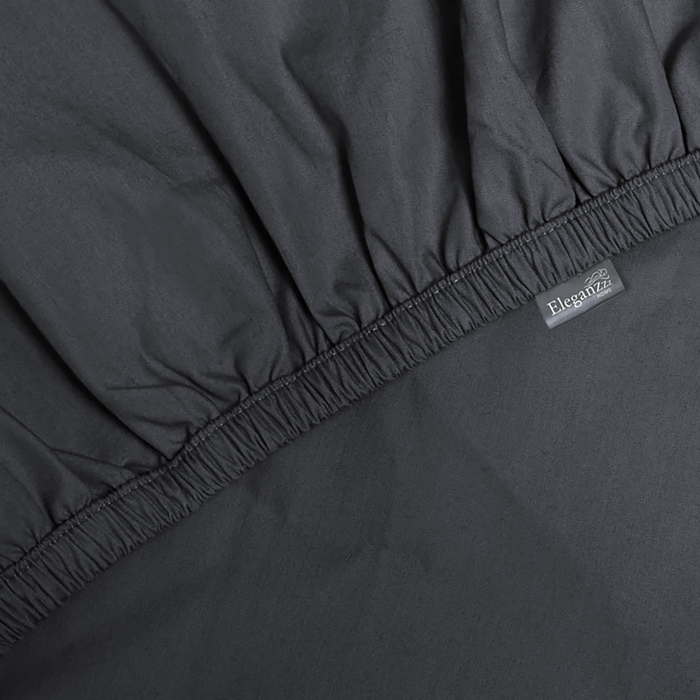 Eleganzzz Hoeslaken Katoen Perkal 35cm Hoekhoogte - antraciet