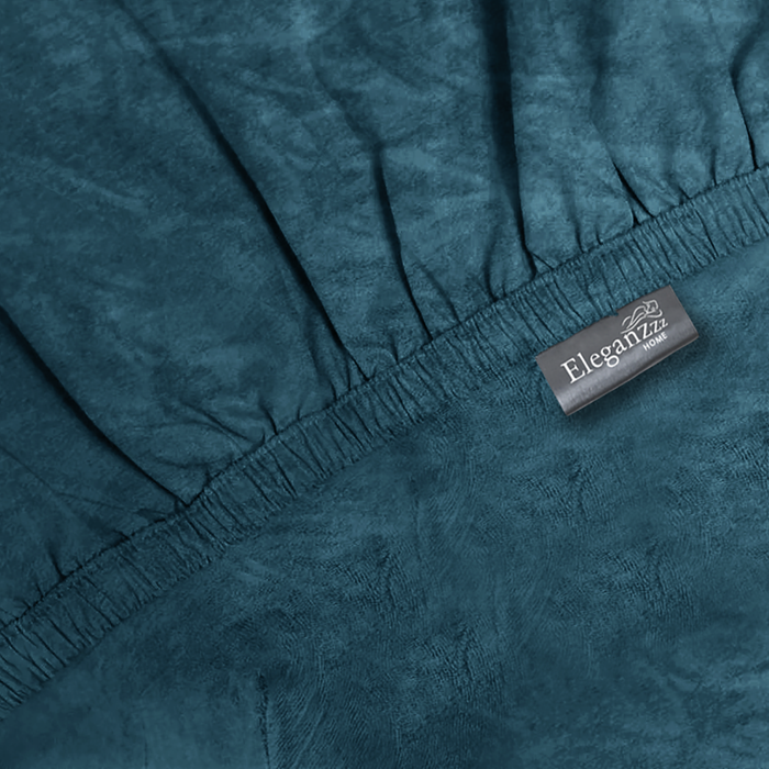 Eleganzzz Hoeslaken Flanel Fleece 35cm Hoekhoogte - steel blue