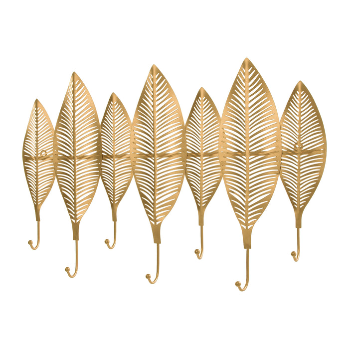 QUVIO Kapstok 7 veren en 7 haken - Metaal - Goud