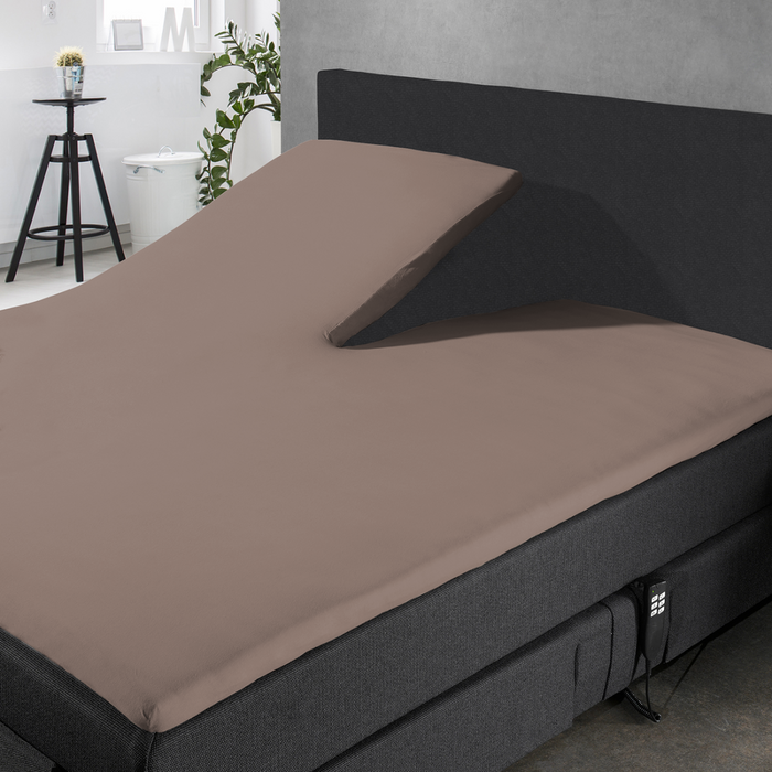 Eleganzzz Splittopper Hoeslaken Perkal Katoen - taupe