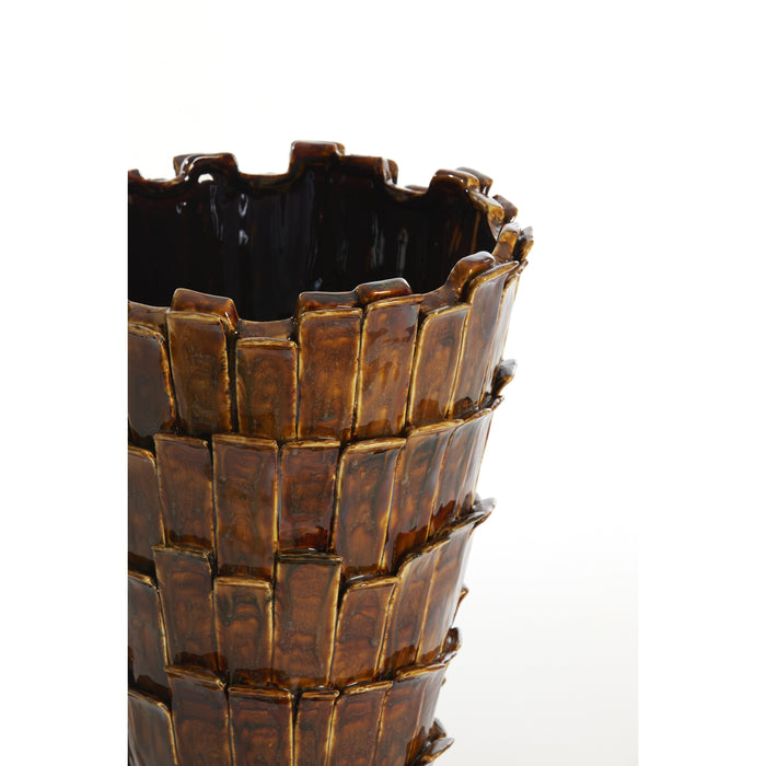 Light&living Vaas deco Ø33x43 cm BANYA keramiek glans donker bruin