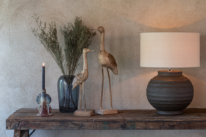 J-Line vaas Naga Smal - keramiek - roest|bruin - 20 cm hoog