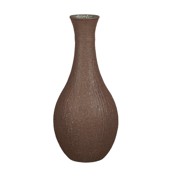 Mica Decorations Vaas Dix - 34x34x75 cm - Gerecycled glas - Donker Bruin